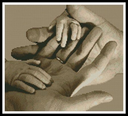 Baby Hands (Sepia) by Artecy printed cross stitch chart